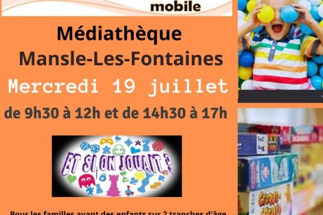 ET...COUCOU...La Ludothèque revient le mercredi 19 juillet toute la journée.