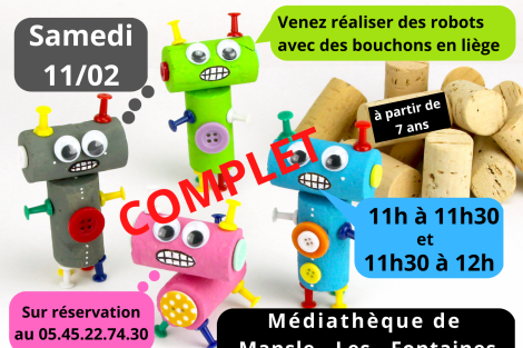 Ateliers robots avec des bouchons en liège animés par Bernadette notre (...)