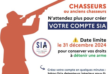 logo Détenteur d'armes, n'attendez plus pour créer votre compte SIA !