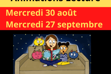 Animation Lecture les mercredis 30 Août et 27 septembre