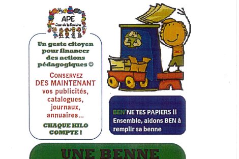 logo Mise en place d'une benne à papiers au profit de l'APE de l'Ecole Jean de la Fontaine